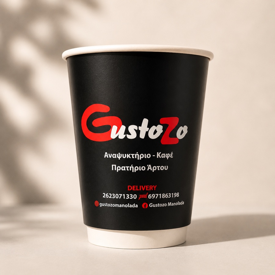 Εκτυπωμένο ποτήρι καφέ GUSTOZO — DC TRADE